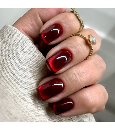 NA030 -  Red Cat Eye Glam Nails